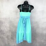 City Studio Womens Dress Small Beaded Empire Waist Asymmetrical Y2K Prom Fairy Blue Photo 3