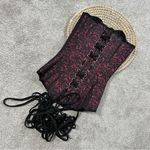 Corset Story Women’s Long Red Brocade Pattern Corset With Hip Gores in Red 22 Black Size undefined Photo 6