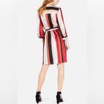 Bar III Surplice Neck 3/4 Sleeve Striped Wrap Dress Multicolored Size Large Photo 3