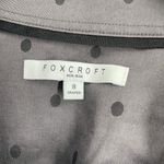 Foxcroft  Women's‎ Non-Iron Shaped Polka Dot Button Front Shirt Black Gray Size 8 Photo 6