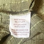 Blu Pepper  Olive Green Button Front Peplum Top Women's L Photo 6