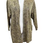 Vintage Three Flaggs California Women’s XL Metallic Floral Open Front Blazer Gold Photo 0