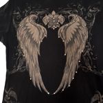 American Vintage Y2K angel wings grunge rhinestone, black shirt medium – large Photo 6