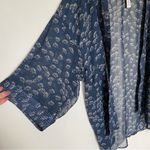 Lucky Brand  Swim Kimono Coverup Navy Cream Vacation Beach Sheer Photo 5