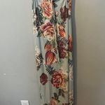 JODIFL  Blooming Halter Floral Strapless Floor Length Dress Large Green Pink Photo 5