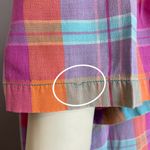 Vintage Plaid Muumuu Dress Relaxed Fit Flaws Cotton Women Size Large Blue Orange Photo 5