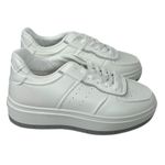 Pretty Little Thing White Chunky Platform Sneakers NWT Size US 6 Contrast Sole Photo 1