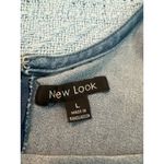 New Look Blue Denim Bodycon Dress Fitted Sleeveless Back Zip Slit Size Large Photo 3