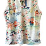 WALTER HAGEN Scallop Sleeveless Polo Sicily Scape Moisture Wicking UPF Size XXL White Photo 4