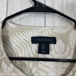 Tahari  Linen Blend Leaf Print Open Front Cardigan Jacket size L Large Photo 9