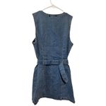 REWASH Denim Sleeveless Zip-Up Vest Dress With Belt By  Peace Love Eco L Photo 2