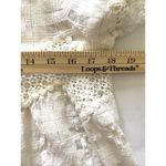 Esley  Cream Cotton Lace Sheer 3/4 Sleeve Feminine Summer Pullover Top Blouse L Photo 5