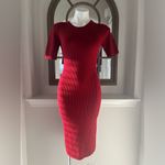 Theory Ribbed Crewneck Short Sleeve Sweater Dress, Red, Size M New w/Tag Photo 9