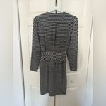 Trina Turk Black & White Squiggle Chevron Silk Long Sleeve Sheath Dress Size 2 Photo 8