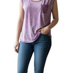 Guess Y2K Slouchy Burnout Rhinestone Pocket Tee Shirt Purple Size S Casual Cute Photo 0