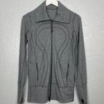 Lululemon Women 8 Heathered Slate Gray In Stride Jacket Front Zip Pockets Yoga Photo 0