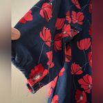 Market & Spruce Navy and Red Floral off shoulder Blouse Size L Photo 1