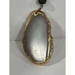 Beaded Necklace Agate Slice Pendant Boho Chic Statement Jewelry‎ Gold Photo 2