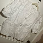 White Puff Sleeve Bow Peplum Top Sz Small Photo 3