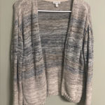 Garnet Hill  100% Baby Alpaca Open Cardigan Size XS Grey Tan Marbled Neutral Soft Photo 0