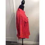 Ralph Lauren Lauren Petite 100% Linen Button up Top Red P/M Photo 4