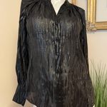 Rebecca Taylor New With Tags  Sheer and Shimmery Black Zebra Print Blouse 0 Photo 8