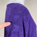 Chico's 3 Top Womens XL Purple Linen Ruched Short Sleeve Solid Pullover Casual Photo 6
