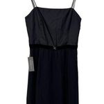 Ann Taylor  100% Silk Black Sleeveless Brooch Waist Cocktail Dress Size 4 NWT Photo 0