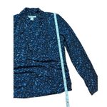 Kenneth Cole blue black ruched blouse sz PM Photo 0