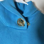Ralph Lauren Lauren  Womens Shawl Neck Knit Toggle Sweater Blue Cotton Large Photo 2