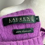 Ralph Lauren Lauren  Crew Neck Sweater Cable Knit 100% Cashmere Purple Medium M Photo 7