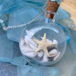 Sweet Lemons Real Miniature Seashells In Glass Bottle Necklace Photo 1