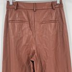 House Of Harlow Brown Faux Leather‎ Tapered Leg Pants Pleated Trousers Size 2 Photo 4