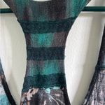 Free People  Racerback Top / Tunic Black and Green with Lace Photo 5