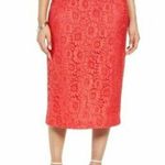 Halogen  Womens Red Bittersweet Floral Lace Overlay Pencil Skirt Plus Size 16 Photo 0