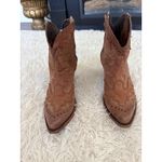 Liberty Black Womens‎ Western Cowboy Ankle Boots Brown Leather Zip Up Studded 7 Photo 1