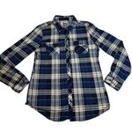Bella D. Women's Plaid Button Up Shirt Size Medium Western Rodeo Colorful Cabin Blue Photo 0