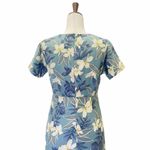 Tommy Bahama  Silk Maxi Dress Seafoam Tropical Long Sheath Size 4 | Small Vintage Photo 4