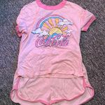 Coca-Cola  Short Sleeve Pink Tee Shirt and Shorts Small 4-6 Photo 0