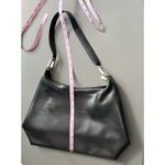 Lancaster Paris Leather Hobo Shoulder Bag Lined Pockets Old Money Quiet Luxury Black Photo 4