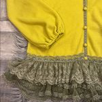 A’Reve soft brushed cardigan with tiered lace trim L Green Size L Photo 6