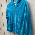 Vintage By Design Sport Jacket Velour Blue Size L Photo 4