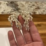 Gorgeous Signed Richelieu Beaded Clip On Crystal / Faux Pearl Earrings Photo 2