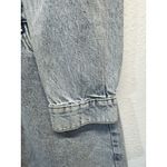 ZARA  Denim Long Sleeve Button Up Jean Mini Dress Sz L Light Blue Wash w/ Pockets Photo 5