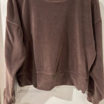 Jessica Simpson  Active Pullover Ribbed Brown Crop Top Sweatshirt Relaxed XS‎ Photo 0