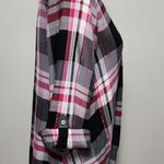 Soho  Jeans NY&CO pink and black plaid blouse size medium Photo 2
