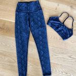 CHRLDR Snake Victory Sports Bra & High Waisted Leggings in Blue Photo 0
