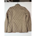 Valerie Bertinelli Quilted Jacket Beige Orange Plaid Lining Pockets Women's S Tan Photo 6