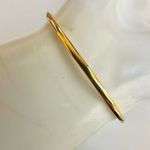 Stella & Dot  Gold tone feather open Cuff Bangle bracelet Photo 3