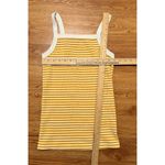 Old Navy  Slim Fit Ribbed Knit Tank Top Gold White Stripe Y2K Cami Boho Stretch M Photo 9